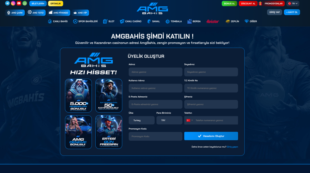 amgbahis üyelik sayfası