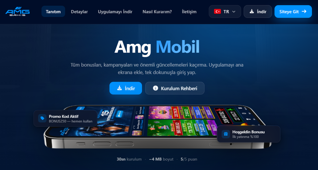 Amg Bahis Android ve iOS Mobil Uygulama